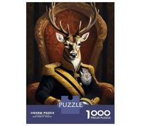 Rompecabezas De 1000 Piezas para Adultos Royal Deer King Wall Art Print Rompecabezas para Adolescentes Juguetes De Bricolaje Desafío Difícil Juego Desafiante Regalos 70x50cm/1000pcs