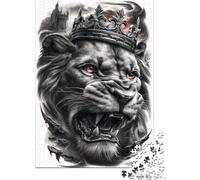 Rompecabezas De 1000 Piezas para Adultos Royal Lion King Art Print -1 Rompecabezas para Adultos Juegos Familiares Decoración Desafiante De Completar 70x50cm/1000pcs