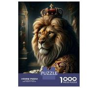 Rompecabezas De 1000 Piezas para Adultos Royal Lion King Art Print Rompecabezas para Adultos Juego Familiar Análisis Y Lógica Difícil Y Desafiante 52x38cm/1000pcs