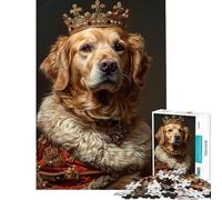 Rompecabezas de 1000 Piezas para Adultos Royal Retriever Reign para cumpleaños Navidad Juego de ingenio Hand Speed Race para Mayores de 14 años (50x75cm)