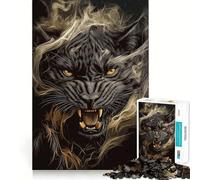 Rompecabezas de 1000 Piezas para Adultos Rugido de Pantera Negra,Articulaciones afiladas,Juguete para Resolver Problemas,Momentos de diversión tranquilos,Decoración navideña 50x75cm