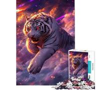 Rompecabezas de 1000 Piezas para Adultos Rugido de Tigre Galáctico Juegos relajantes para Adultos Regalo de cumpleaños Difícil y desafiante (tamaño 38x26cm)