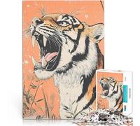 Rompecabezas de 1000 Piezas para Adultos Rugido de Tigre Juguetes Juegos Educativos Antiestrés Toda la Familia. 38x26cm