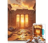 Rompecabezas de 1000 Piezas para Adultos: Ruinas Antiguas al Atardecer, Juego Imposible, desafío difícil, fortalece el Amor Entre Parejas 38x52cm