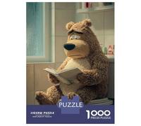 Rompecabezas De 1000 Piezas para Adultos Sad Bear Reading on Toilet Rompecabezas para Adolescentes Juego De Ingenio Análisis Y Lógica Difícil Y Desafiante 38x26cm/1000pcs