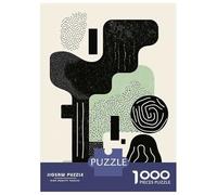 Rompecabezas De 1000 Piezas para Adultos Sage Green & Black Abstract Minimalist Art - Modern Decor Rompecabezas Juguetes Antiestrés Decoración del Hogar Difícil Y Desafiante 38x26cm/1000pcs