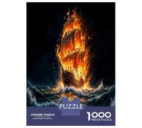 Rompecabezas De 1000 Piezas para Adultos Sailing Ship on Fire Rompecabezas para Adultos Juego De Ingenio Decoración Difícil Y Desafiante 52x38cm/1000pcs