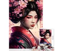 Rompecabezas de 1000 Piezas para Adultos Sakura Geisha Juguetes antiestrés Regalos de cumpleaños para Juegos educativos Adecuado para decoración de Escritorio tamaño 38x52cm