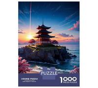 Rompecabezas De 1000 Piezas para Adultos Sakura Japan Pagoda Rompecabezas para Adultos Juguetes De Bricolaje Decoración Perfecta Regalos Y Cumpleaños Únicos 70x50cm/1000pcs