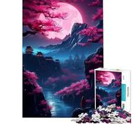 Rompecabezas de 1000 Piezas para Adultos Sakura Night Tokyo Geisha Juguetes adictivos para Cultivar la Paciencia Juego práctico Decoración del hogar Regalos de cumpleaños (Tamaño 38x52cm)
