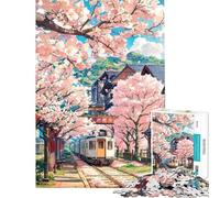Rompecabezas de 1000 Piezas para Adultos Sakura Station Juego Interactivo de Carreras de Velocidad Toda la Familia (tamaño 50x75cm)