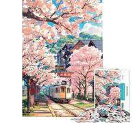 Rompecabezas de 1000 Piezas para Adultos Sakura Station Un Juego de ingenio Divertido y Original Toda la Familia (tamaño 38x52cm)