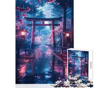 Rompecabezas de 1000 Piezas para Adultos Sakura Torii Gate Juguete Educativo Regalo para cumpleaños Juegos relajantes colección de Artistas Bellas Artes tamaño 38x52cm