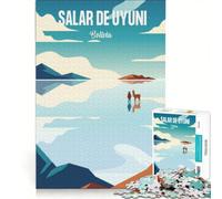 Rompecabezas de 1000 Piezas para Adultos Salar de Uyuni Bolivia, Juego de ingenio, antiestrés, Cada Pieza es única 50x75cm