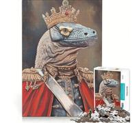 Rompecabezas de 1000 Piezas para Adultos ¡Salve al Rey de los Reptiles! Juegos educativos, análisis y lógica Regalos para Mujeres 38x26cm