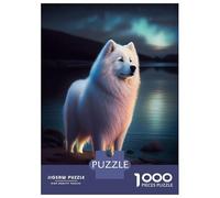 Rompecabezas De 1000 Piezas para Adultos Samoyed Animal Dogs Rompecabezas para Adultos Juguetes Antiestrés Patrón De Ensamblaje Cumpleaños 52x38cm/1000pcs
