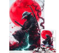 Rompecabezas de 1000 Piezas para Adultos Samurai bajo la Luna de Sangre Juguetes de Bricolaje Grandes Regalos y Juguetes Juegos de relajación Que mejoran el Amor en Pareja tamaño 50x75cm
