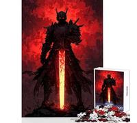 Rompecabezas de 1000 Piezas para Adultos samurái con Espada llameante Juguete Educativo Regalo para Mujeres Hombres Juegos Familiares Entrena tu Cerebro y Tus Manos tamaño 38x26cm