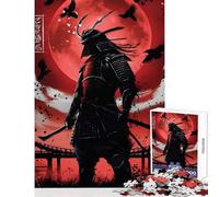 Rompecabezas de 1000 Piezas para Adultos Samurái Fantasma Rojo Juguete Educativo Regalo de cumpleaños Juegos Divertidos con póster a Juego y Hoja de Trivia tamaño 38x26cm
