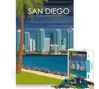 Rompecabezas de 1000 Piezas para Adultos,San Diego,California Diversión para Todos los Gustos Un desafío Inteligente Un Juego Tranquilo y Regalo Ideal para cumpleaños y para Aficionados 38x26cm