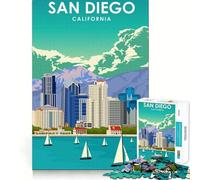 Rompecabezas de 1000 Piezas para Adultos,San Diego,California Impresión Diseño Acertijo para ejercitar la Mente Regalo para Jugar de Forma Casual o para Celebrar un cumpleaños