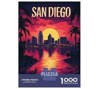 Rompecabezas De 1000 Piezas para Adultos San Diego Sunset Skyline Rompecabezas para Adultos Juegos Relajantes Que Mejoran La Memoria Interacción Entre Padres E Hijos 38x26cm/1000pcs