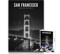 Rompecabezas de 1000 Piezas para Adultos, San Francisco de Noche, Juego desafiante, Juguetes, Regalos para Mujeres, Regalo de cumpleaños, tamaño 38x26cm