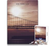 Rompecabezas de 1000 Piezas para Adultos, San Francisco, Juegos Familiares, Actividades Divertidas, Regalo, tamaño 50x75cm