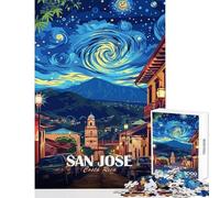 Rompecabezas de 1000 Piezas para Adultos San José Costa Rica Paisaje Nocturno Arte Juegos Divertidos antiestrés decoración del hogar Juguetes para Fortalecer el Amor Entre Parejas (50x75cm)