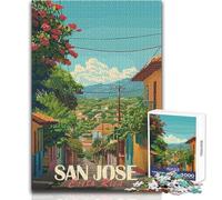 Rompecabezas de 1000 Piezas para Adultos, San José, Costa Rica, Vista de Calle, Actividades Familiares, Juego de ingenio, Regalos y Juguetes geniales (tamaño 38x26cm)