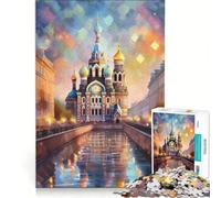 Rompecabezas de 1000 Piezas para Adultos, San Petersburgo, Juego Educativo, Carrera de Velocidad Manual, Regalo de cumpleaños, Regalos de Viaje 38x26cm