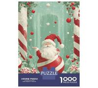 Rompecabezas De 1000 Piezas para Adultos Santa Claus Candy Cane Rompecabezas para Adultos Juegos Divertidos Una Obra De Arte Oferta como Regalos para Toda La Familia 52x38cm/1000pcs