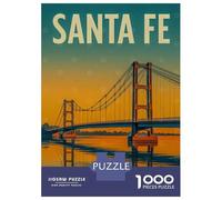 Rompecabezas De 1000 Piezas para Adultos Santa Fe Bridge Travel Rompecabezas para Adultos Juego Práctico Ensamblaje De Patrones Difícil Y Desafiante 70x50cm/1000pcs