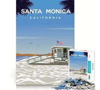 Rompecabezas de 1000 Piezas para Adultos Santa Monica Premium Cut Play,Juego para ejercitar la Mente,diversión sin Preocupaciones,decoración navideña (38x52cm)