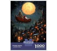 Rompecabezas De 1000 Piezas para Adultos Santas Christmas Flight Christmas Rompecabezas para Adultos Juego Práctico Decoración del Hogar Regalos De Cumpleaños Y Únicos 38x26cm/1000pcs
