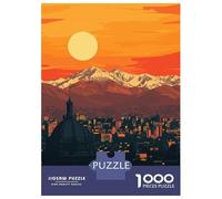 Rompecabezas De 1000 Piezas para Adultos Santiago, Chile Sunset Rompecabezas para Adultos Juego Práctico Decoración del Hogar Difícil Y Desafiante 70x50cm/1000pcs