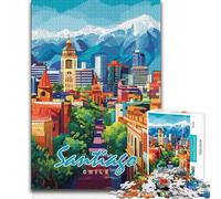 Rompecabezas de 1000 Piezas para Adultos, Santiago de Chile, Paisaje Urbano, difícil, difícil, Juegos relajantes, Apto para Mayores de 14 años, 50x75cm