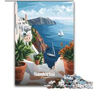 Rompecabezas de 1000 Piezas para Adultos, Santorini, Grecia, póster de Viaje, para niños a Partir de 14 años, Juguetes educativos, Juegos Familiares, Regalo de cumpleaños, 75x100cm