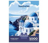 Rompecabezas De 1000 Piezas para Adultos Santorini Greece Rompecabezas para Adultos Juguetes De Bricolaje Análisis Y Lógica Regalos De Cumpleaños Y Únicos 52x38cm/1000pcs