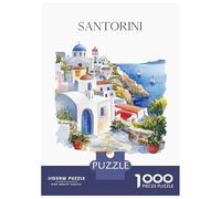 Rompecabezas De 1000 Piezas para Adultos Santorini Greece Travel Rompecabezas para Adultos Juegos Familiares Decoración del Hogar Desafío Educativo 70x50cm/1000pcs