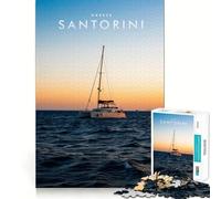 Rompecabezas de 1000 Piezas para Adultos Santorini, Piezas de Corte Limpio, Juego de Habilidad Mental, Momento de Calma, diversión, Escena navideña, Arte (50x75cm)