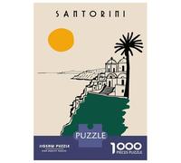 Rompecabezas De 1000 Piezas para Adultos Santorini Travel Rompecabezas para Adultos Juego De Ingenio Pero Divertido Y Humorístico Regalos De Cumpleaños Y Únicos 38x26cm/1000pcs