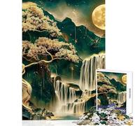 Rompecabezas de 1000 Piezas para Adultos Santuario de Bonsáis Dorados Juegos Familiares para la diversión en Familia Juguetes de decoración para el hogar con póster y Hoja de Preguntas a Juego