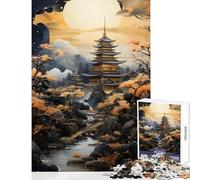 Rompecabezas de 1000 Piezas para Adultos Santuario Entre los Sakura Juguete de decoración de Pared Grandes Regalos y Juguetes Juego práctico para Mejorar el Amor Entre Parejas tamaño 50x75cm
