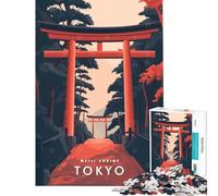 Rompecabezas de 1000 Piezas para Adultos Santuario Meiji Tokio Juego desafiante Juguetes para Toda la Familia Regalo de cumpleaños (tamaño 38x52cm)