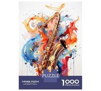 Rompecabezas De 1000 Piezas para Adultos Saxophone Music Art Print Rompecabezas para Adultos Juego De Ingenio Decoración Difícil Y Desafiante 38x26cm/1000pcs