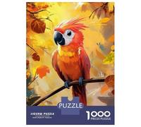 Rompecabezas De 1000 Piezas para Adultos Scarlet Macaw in Autumn Rompecabezas para Adultos Juguetes Antiestrés Difícil Difícil Y Desafiante 38x26cm/1000pcs