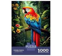 Rompecabezas De 1000 Piezas para Adultos Scarlet Macaw in Jungle Rompecabezas para Adultos Juegos Divertidos Pero Divertidos Y Humorísticos Desafiantes De Completar 52x38cm/1000pcs