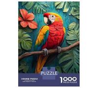 Rompecabezas De 1000 Piezas para Adultos Scarlet Macaw in Tropical Paradise Rompecabezas para Adultos Juego Familiar Decoración De Pared Gran Regalo para Jugar 70x50cm/1000pcs