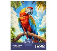 Rompecabezas De 1000 Piezas para Adultos Scarlet Macaw on Branch Rompecabezas para Adultos Juegos Divertidos Pero Divertidos Y Humorísticos Desafiantes De Completar 38x26cm/1000pcs
